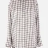 Women LOEWE check satin shirt