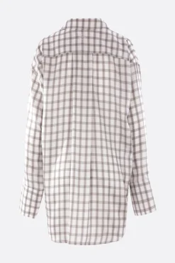 Women LOEWE check satin shirt