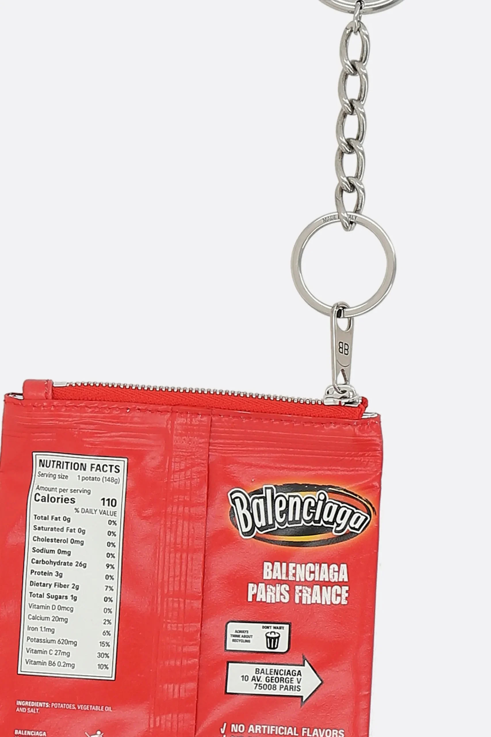 Women BALENCIAGA Chips key holder in shiny leather