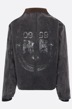 ENFANTS RICHES DEPRIMES Chore distressed canvas padded jacket