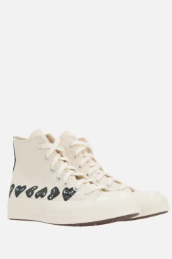 Women COMME DES GARÇONS PLAY X CONVERSE Chuck 70 CDG canvas high-top sneakers