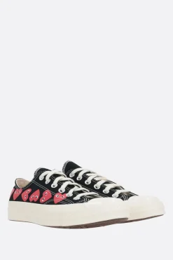 Women COMME DES GARÇONS PLAY X CONVERSE Chuck 70 CDG canvas low-top sneakers