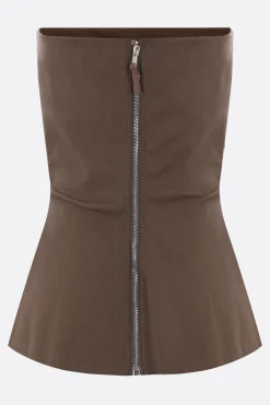 Women RICK OWENS coated denim bustier top