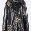 Women JIL SANDER coated linen jacket with floral print