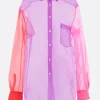 Women COMME DES GARÇONS color-block organza shirt