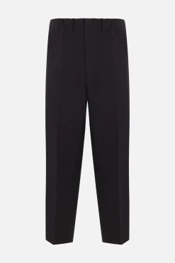 JIL SANDER compact cotton cropped trousers