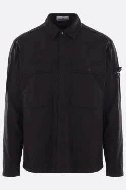 STONE ISLAND cotton shirt with logo badge