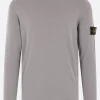 STONE ISLAND cotton sweater with logo badge