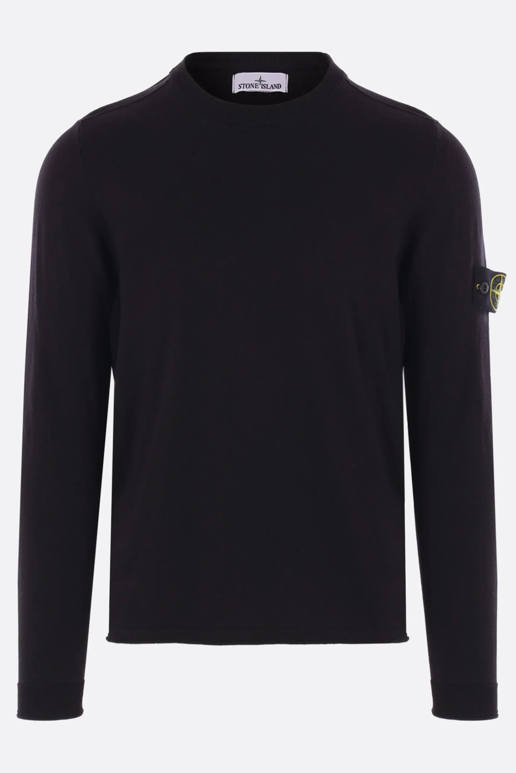 STONE ISLAND cotton sweater with logo badge