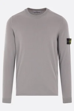 STONE ISLAND cotton sweater with logo badge