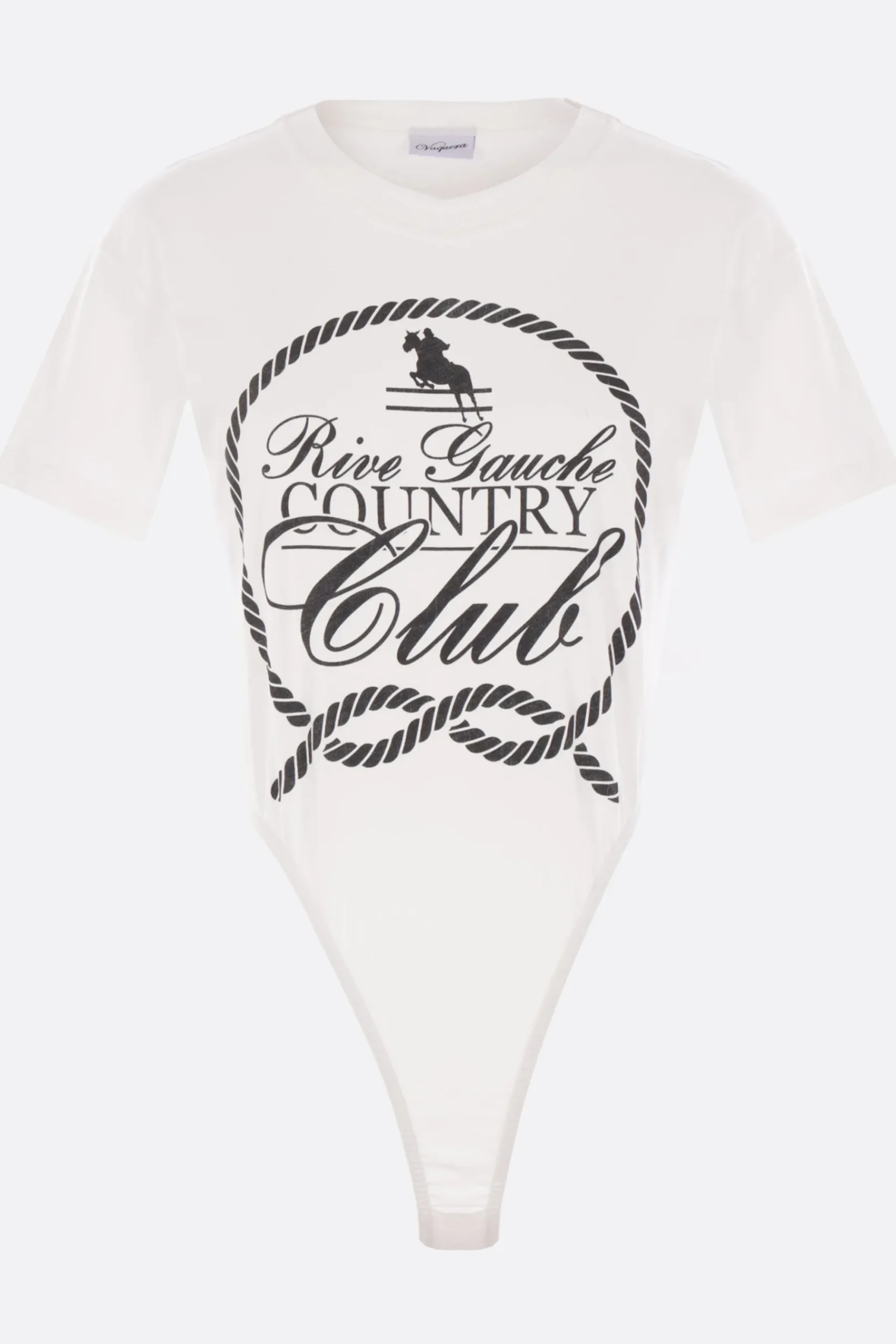 Women VAQUERA Country Club print cotton jersey bodysuit