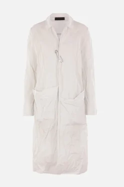 Women MARIA CALDERARA crinkled taffetà overcoat with pin
