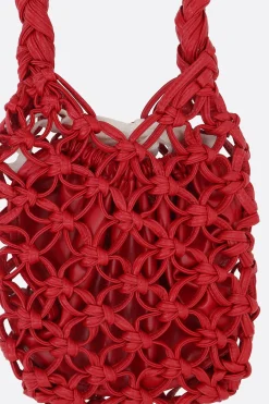 Women COMME DES GARÇONS COMME des GARÇONS crochet eco-leather handbag