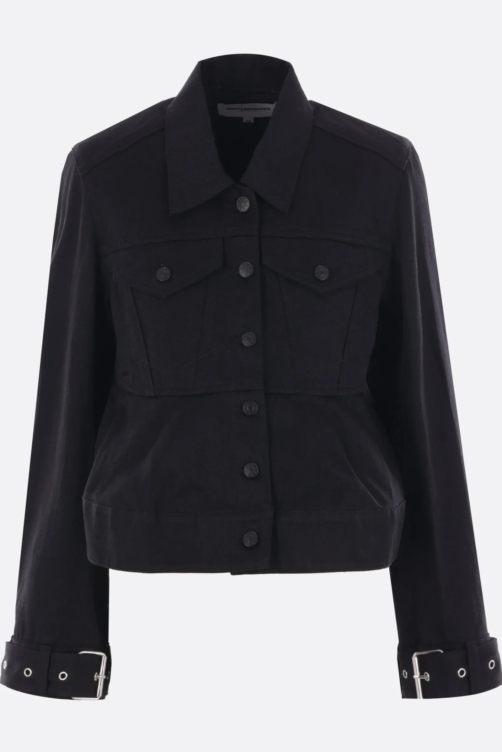 Women MELITTA BAUMEISTER cropped denim jacket with belts