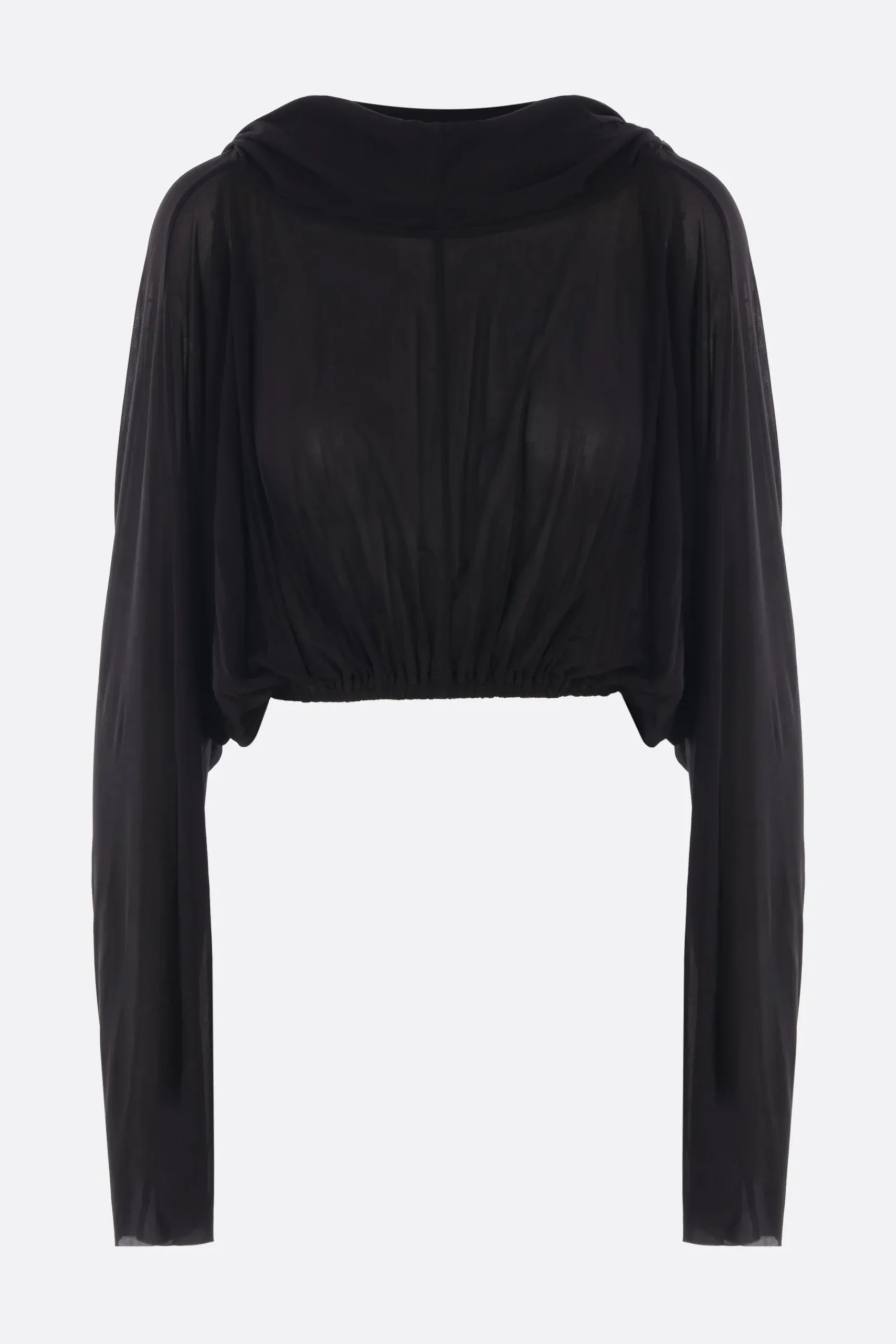 Women RICK OWENS cropped hooded tunic in jersey