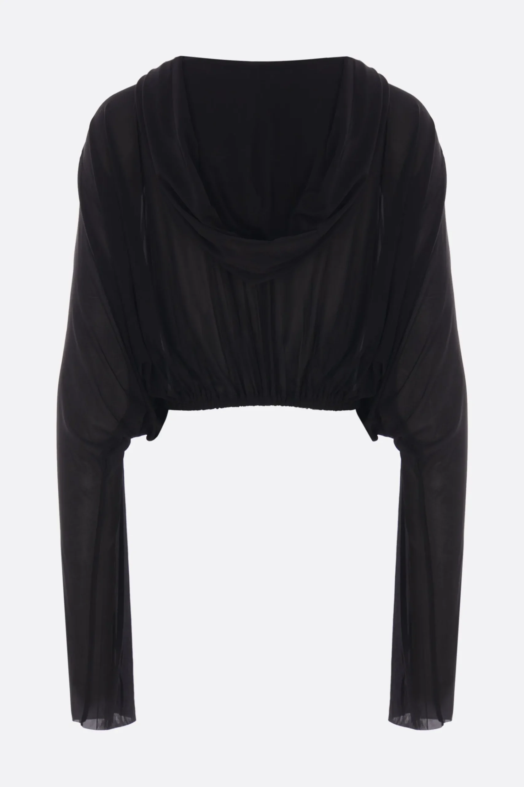 Women RICK OWENS cropped hooded tunic in jersey