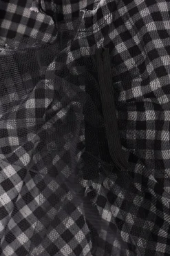Women TAO COMME DES GARÇONS cropped jacket in check cotton and tulle