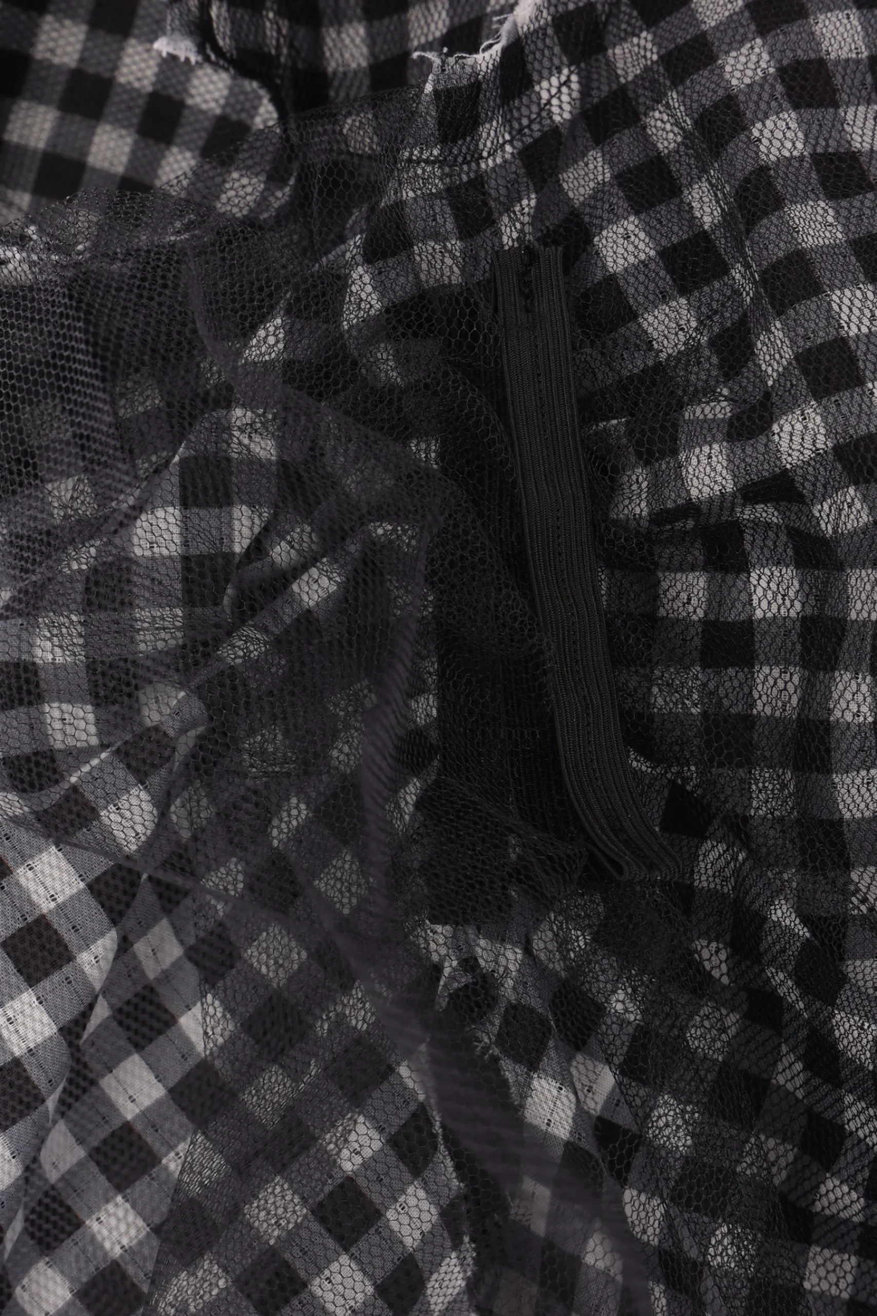 Women TAO COMME DES GARÇONS cropped jacket in check cotton and tulle