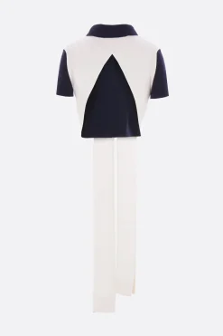 Women LOEWE cropped polo sweater in wool and cashmere blend