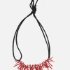 Women MARIA CALDERARA crêpe necklace with resin corals