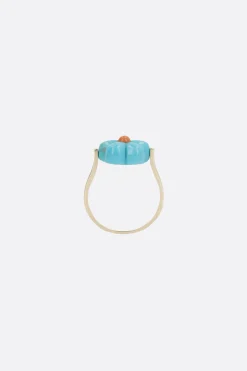 Women ALIITA Daisy Turquoise ring in yellow