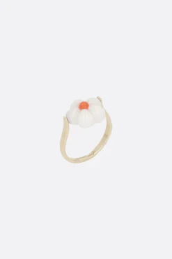 Women ALIITA Daisy White ring in yellow and coral