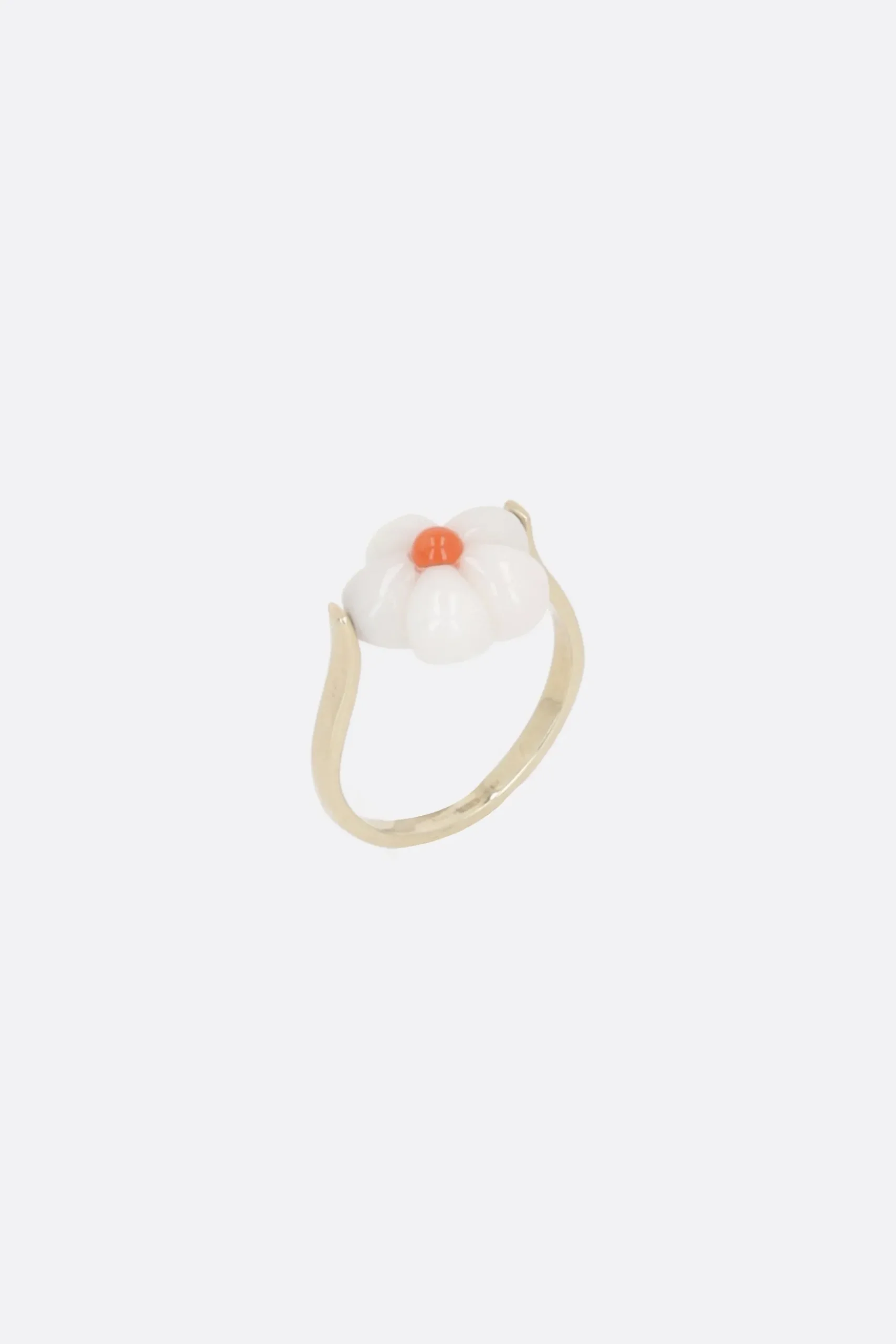 Women ALIITA Daisy White ring in yellow and coral