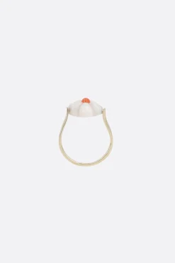 Women ALIITA Daisy White ring in yellow and coral