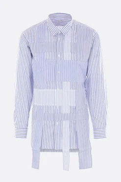 COMME DES GARÇONS SHIRT deconstructed shirt in patchwork poplin
