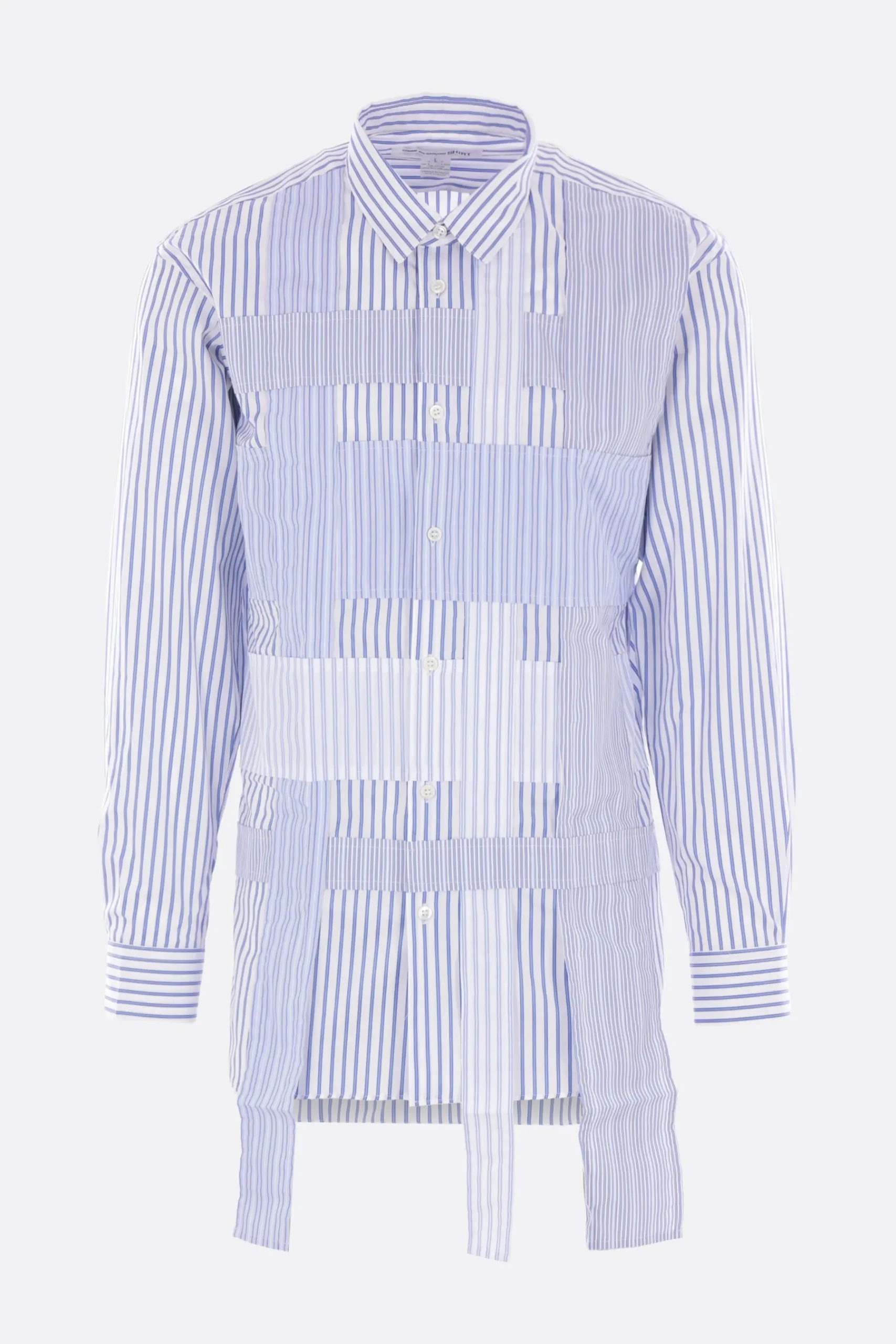 COMME DES GARÇONS SHIRT deconstructed shirt in patchwork poplin