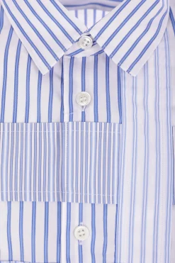 COMME DES GARÇONS SHIRT deconstructed shirt in patchwork poplin