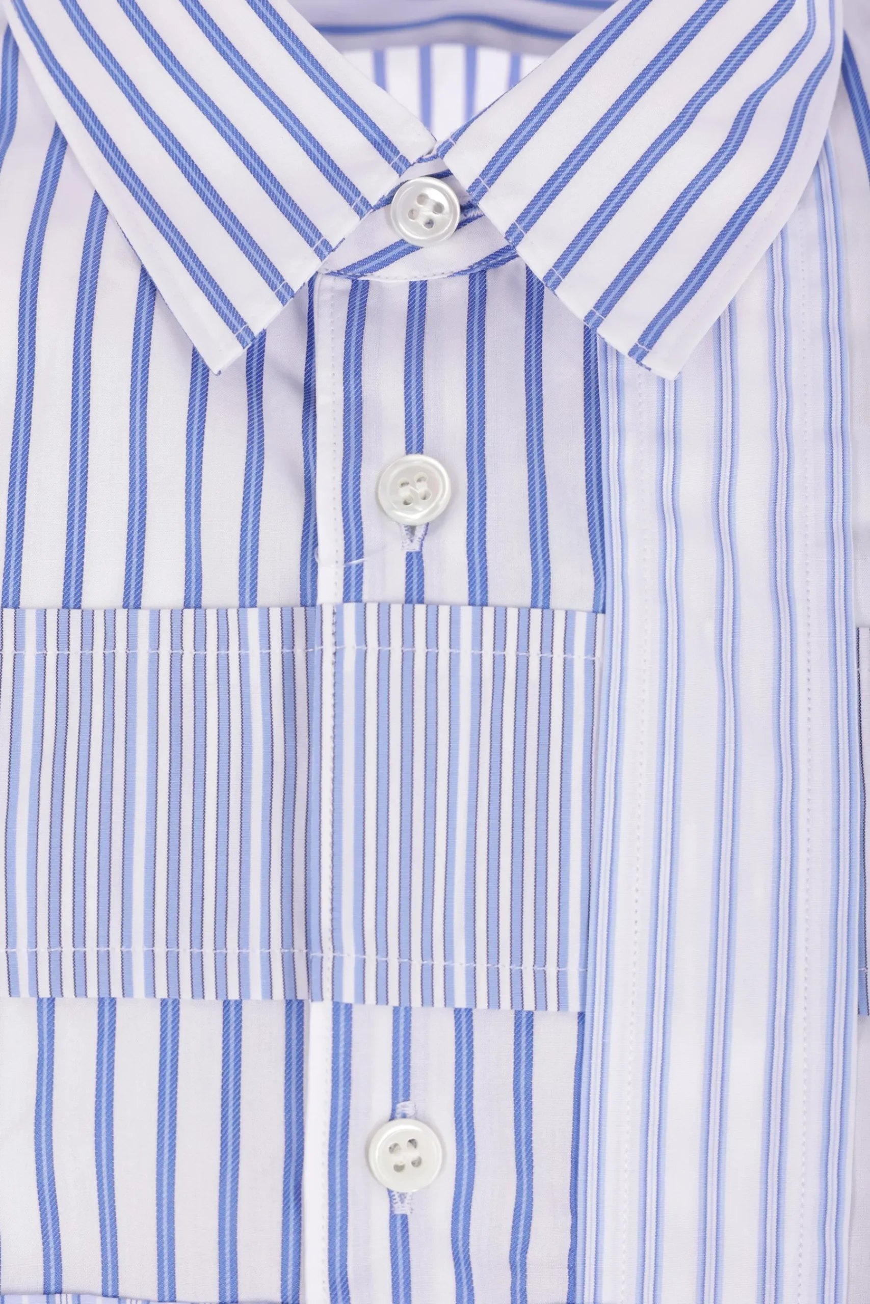 COMME DES GARÇONS SHIRT deconstructed shirt in patchwork poplin