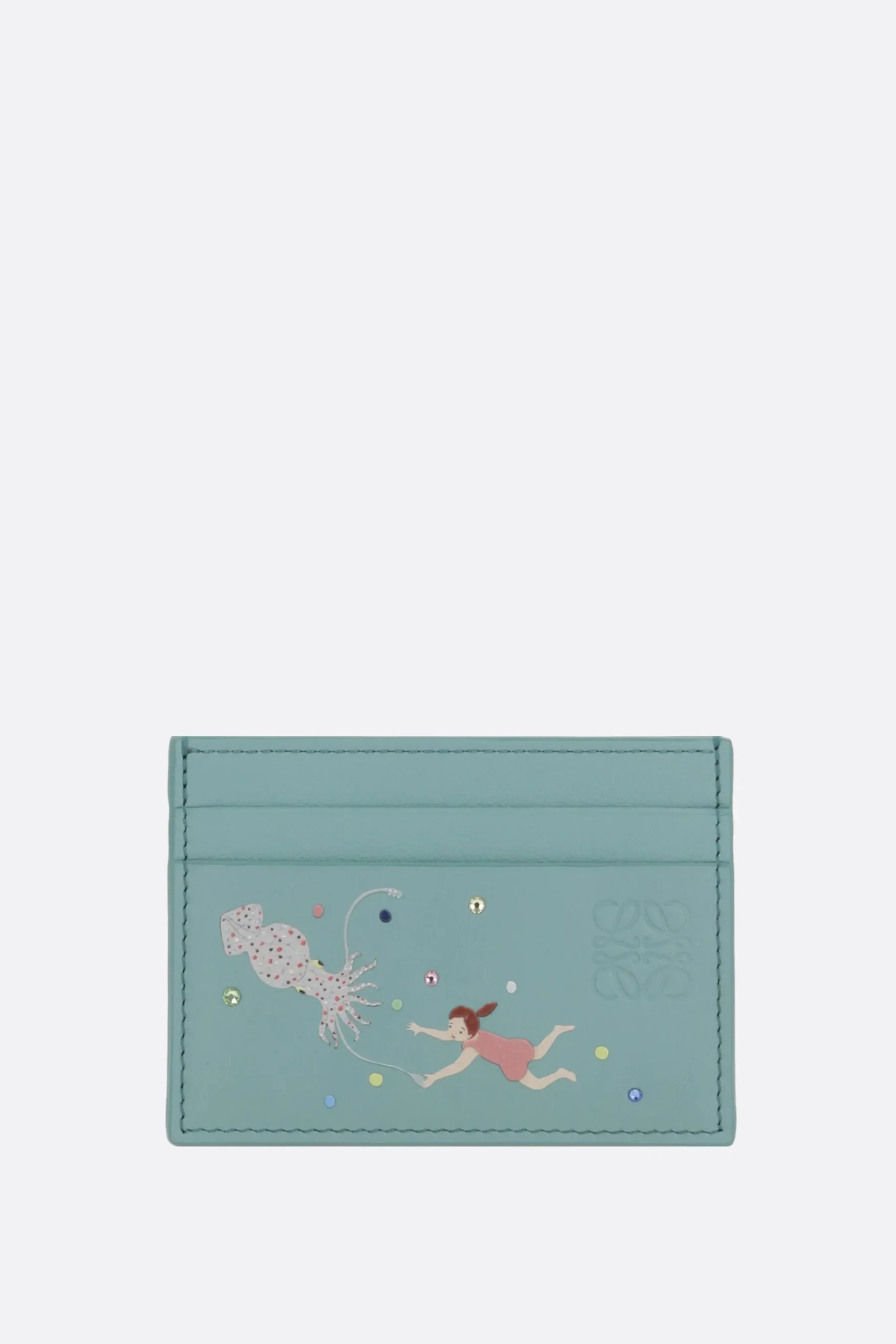 Women LOEWE Deep Sea nappa card case