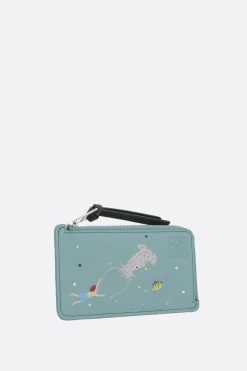 Women LOEWE Deep Sea nappa zipped card case