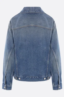 Women MM6 denim jacket with cut-out details