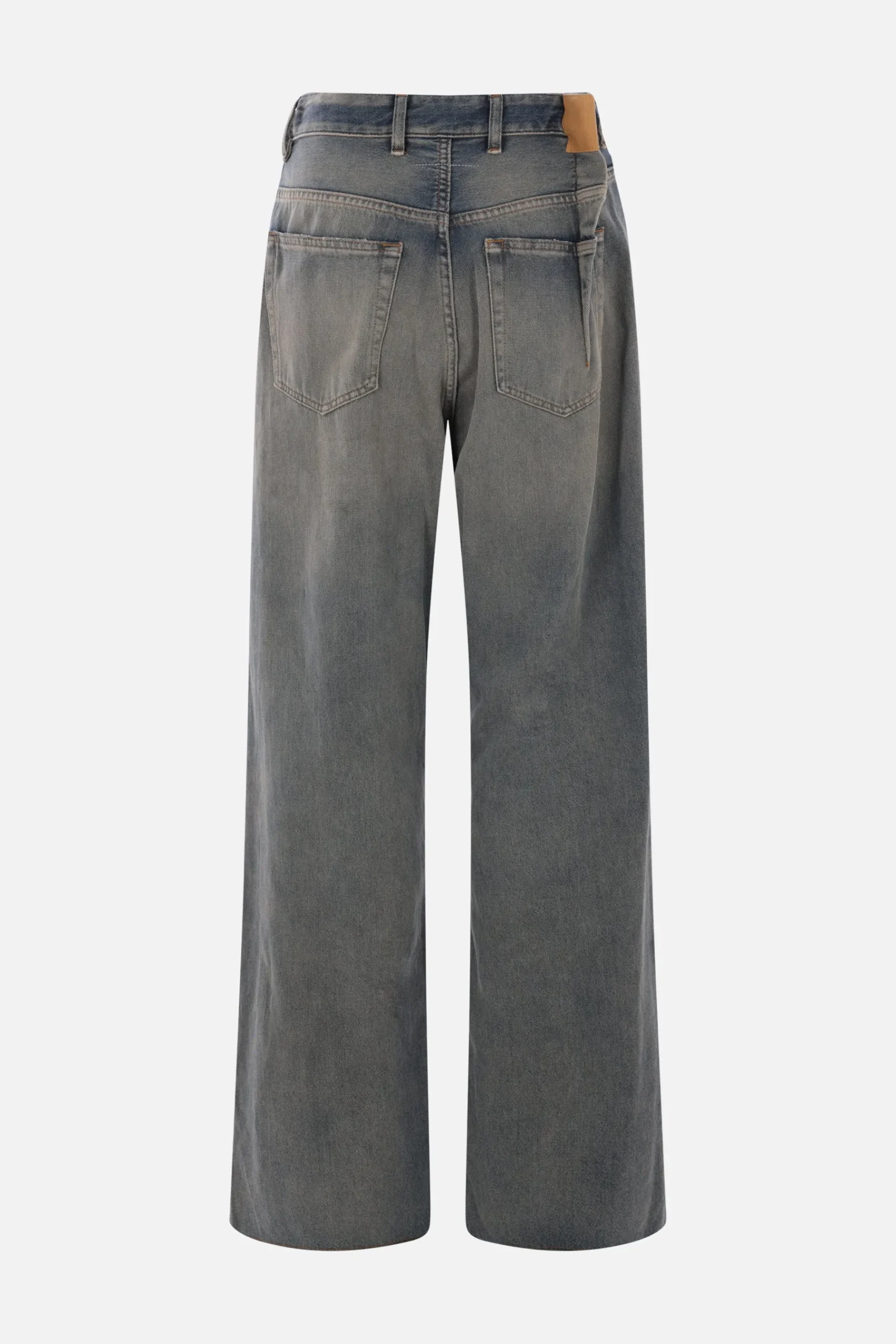 Women MM6 denim jeans with inverted pleats