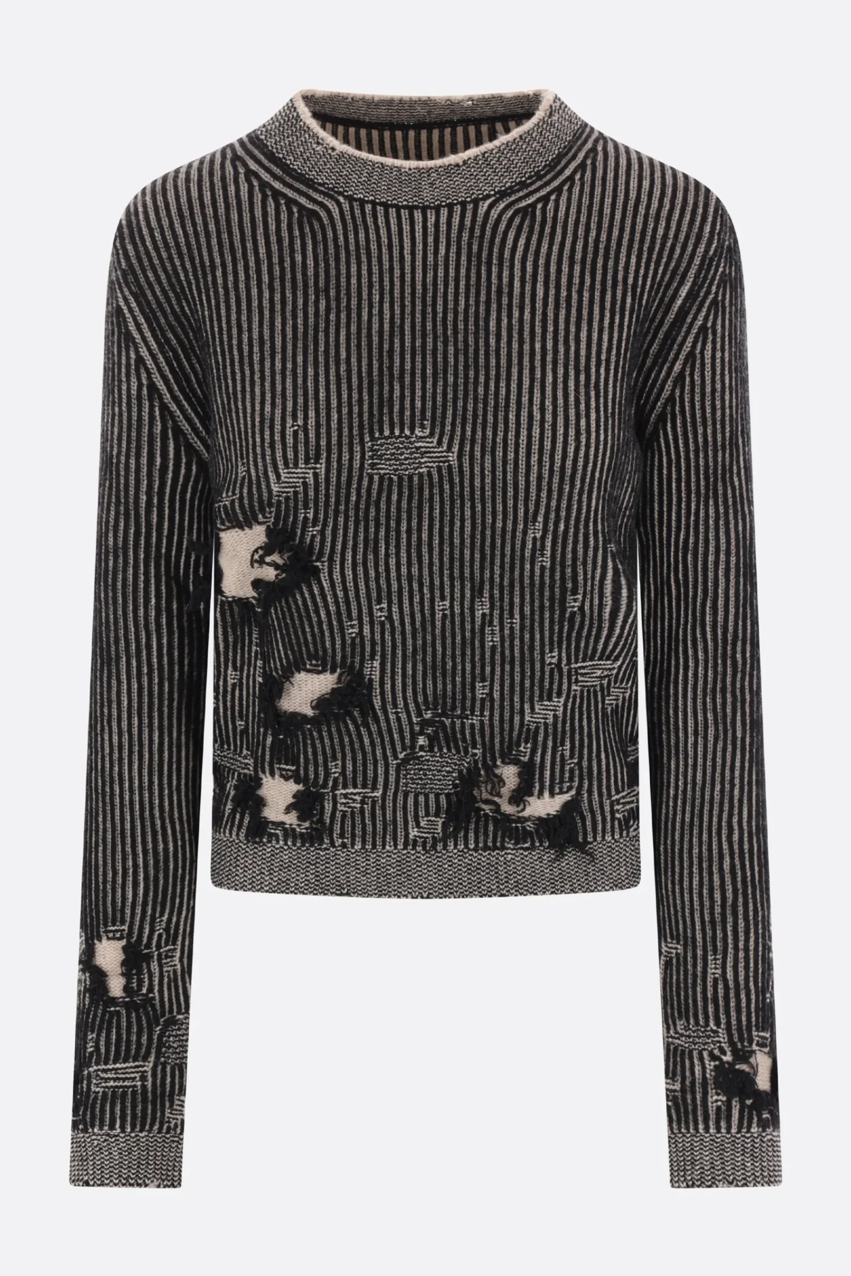 Women MM6 distressed-effect wool blend sweater