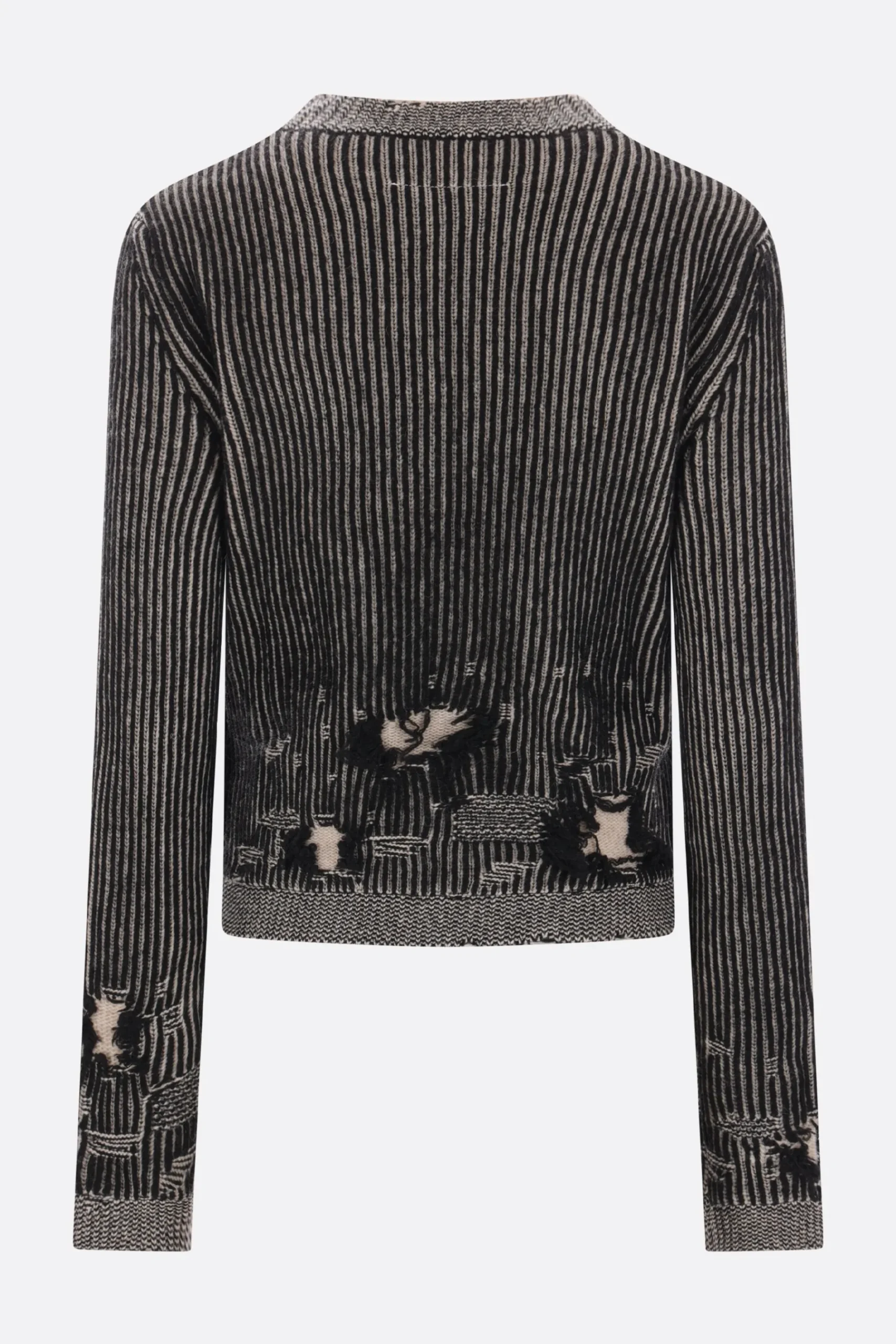 Women MM6 distressed-effect wool blend sweater