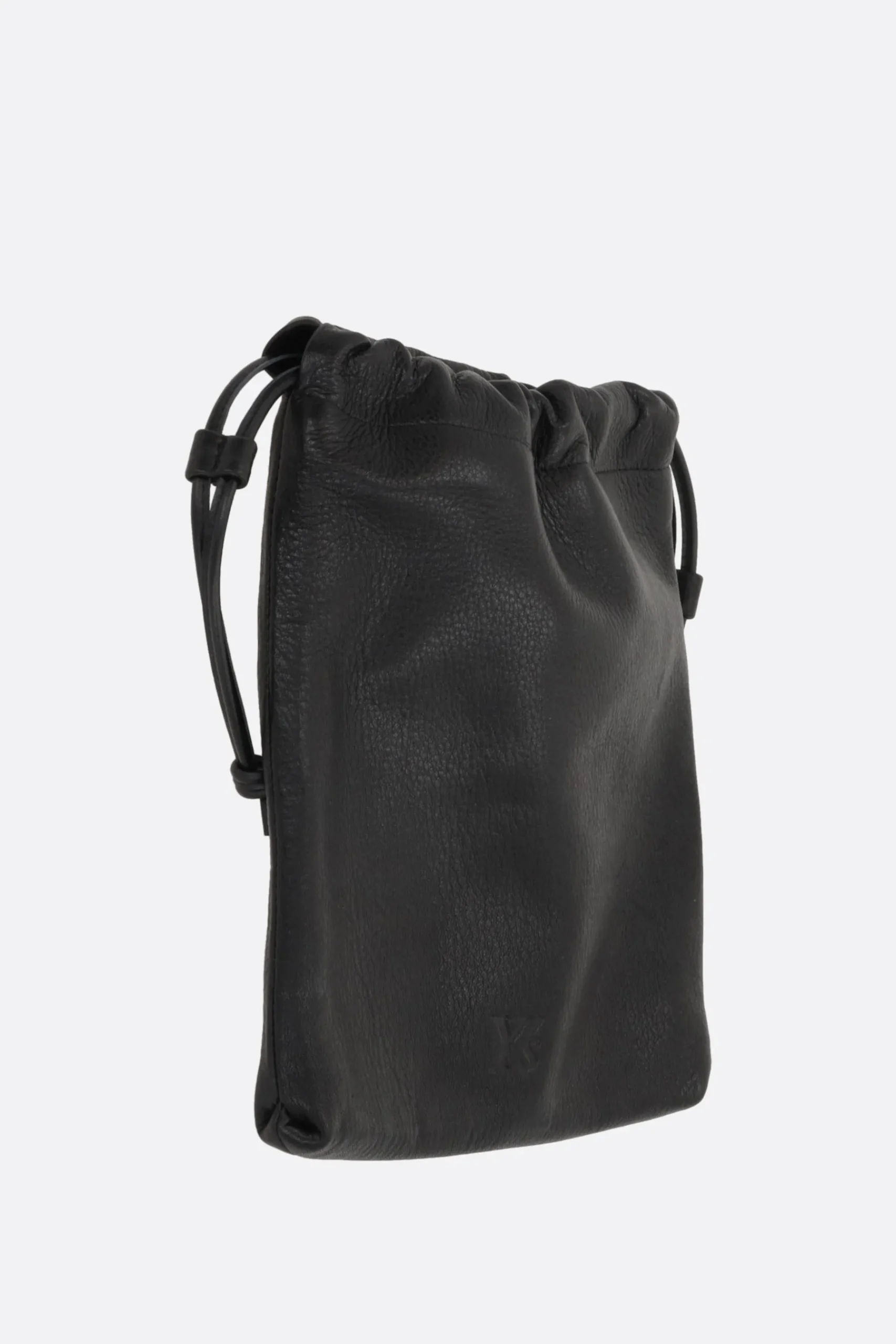 Women Y'S double pouch in grainy leather