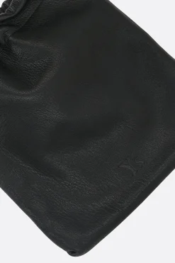 Women Y'S double pouch in grainy leather