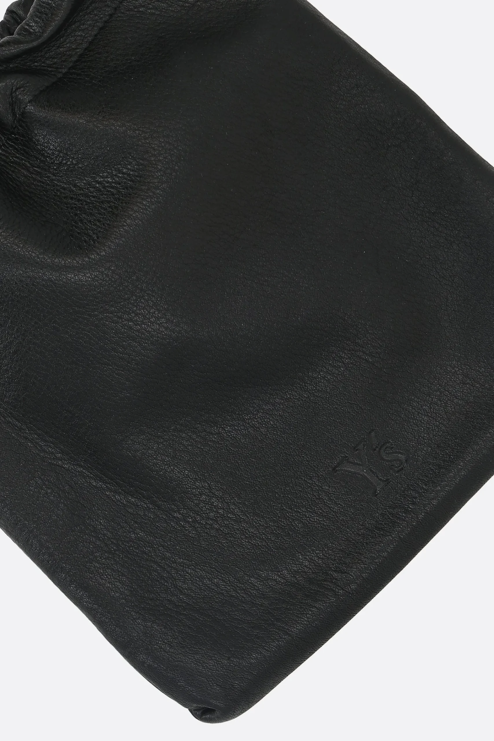 Women Y'S double pouch in grainy leather