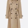 Women SACAI double-breasted trench coat in gabardine