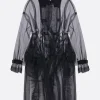 Women TAO COMME DES GARÇONS double-breasted trench in tulle with a wool collar