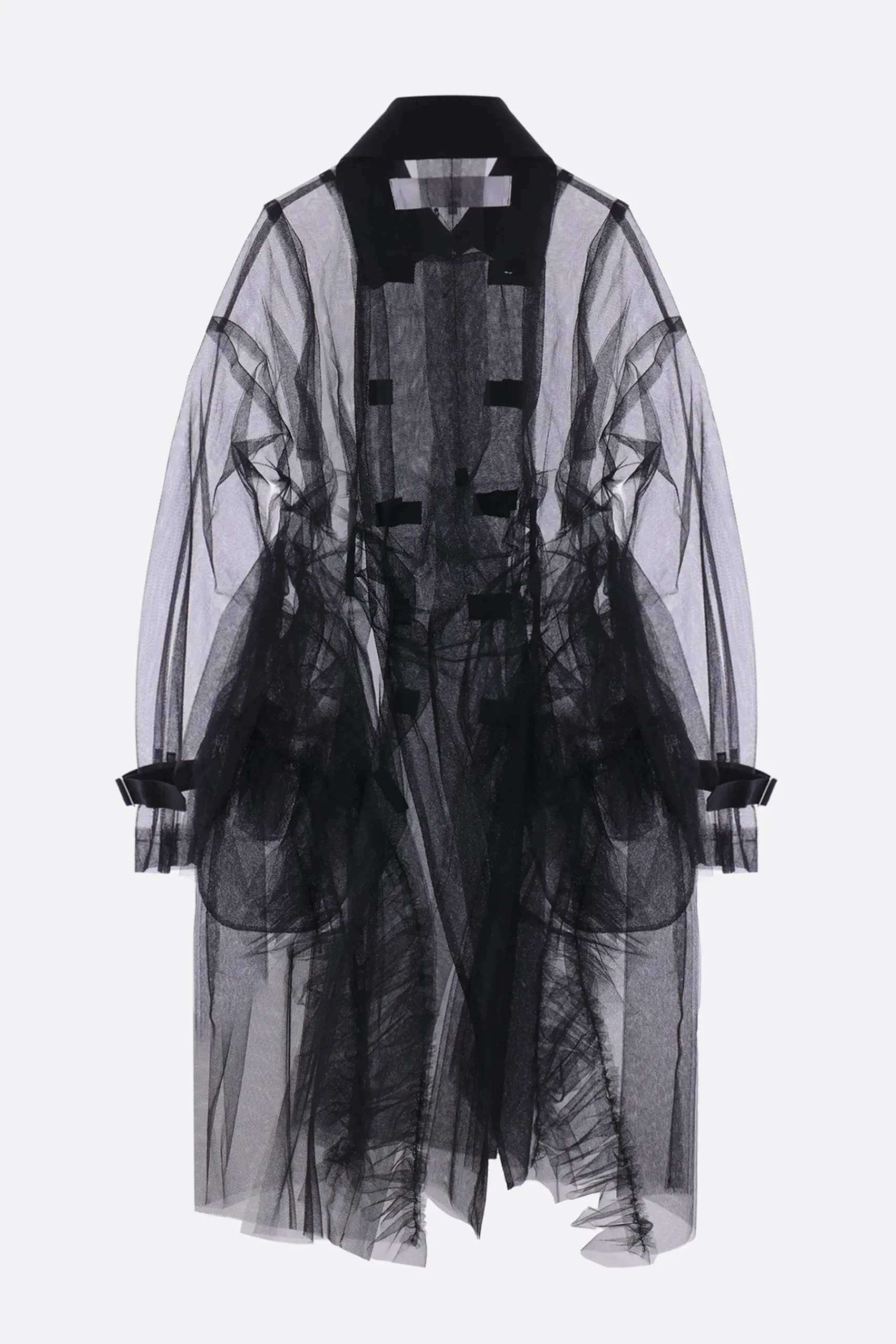 Women TAO COMME DES GARÇONS double-breasted trench in tulle with a wool collar