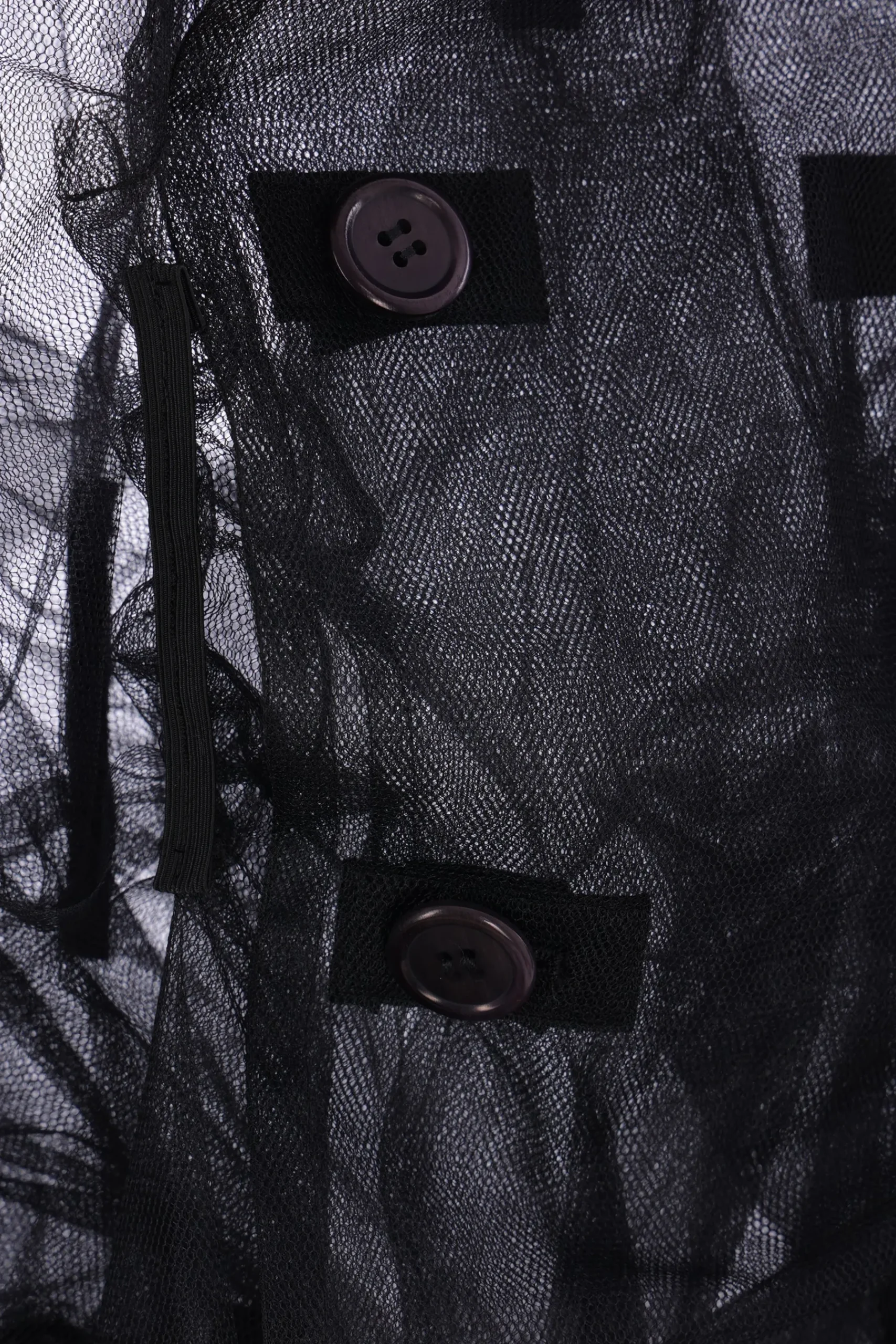 Women TAO COMME DES GARÇONS double-breasted trench in tulle with a wool collar