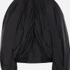 Women BALENCIAGA draped bomber jacket in technical micro faille