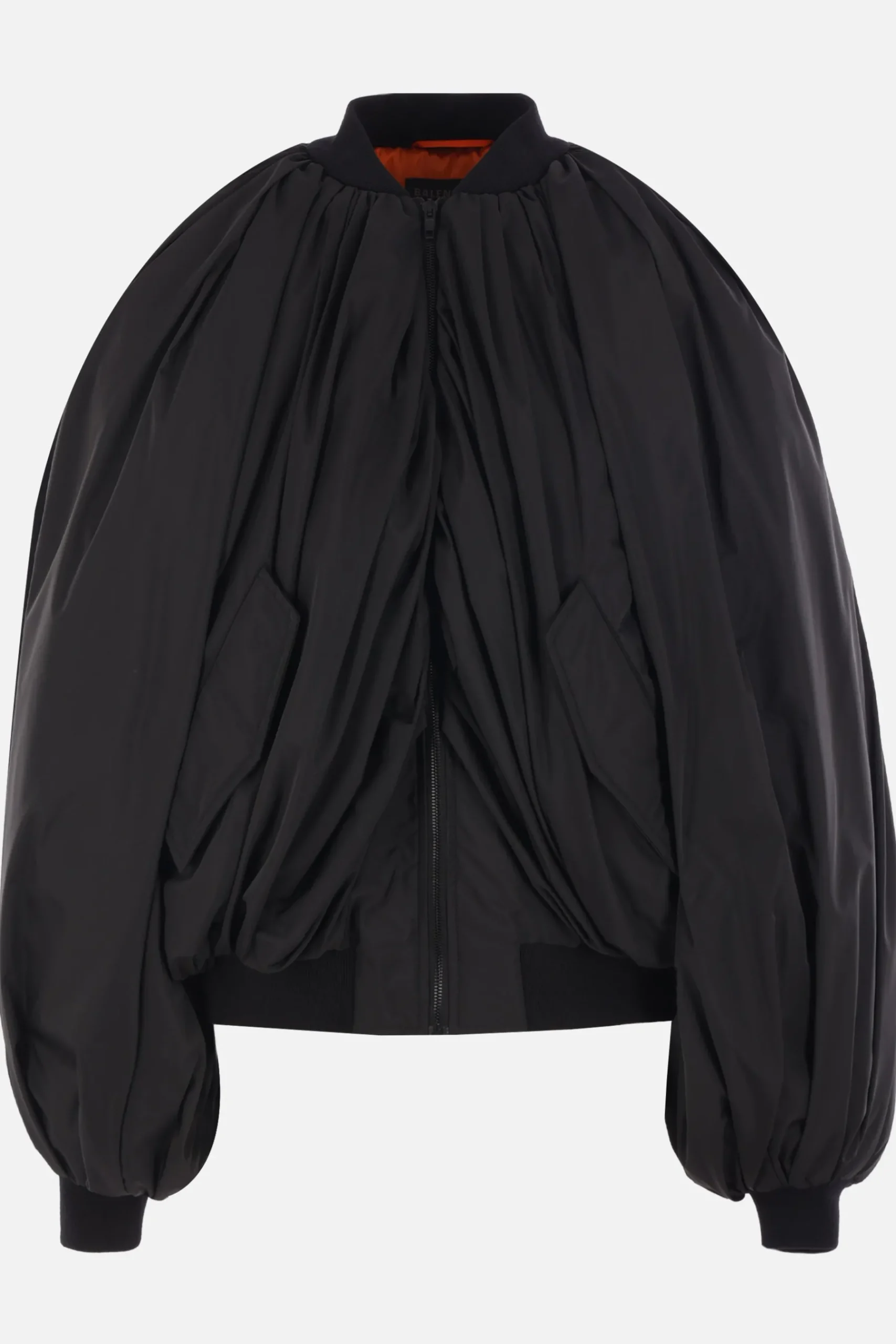 Women BALENCIAGA draped bomber jacket in technical micro faille