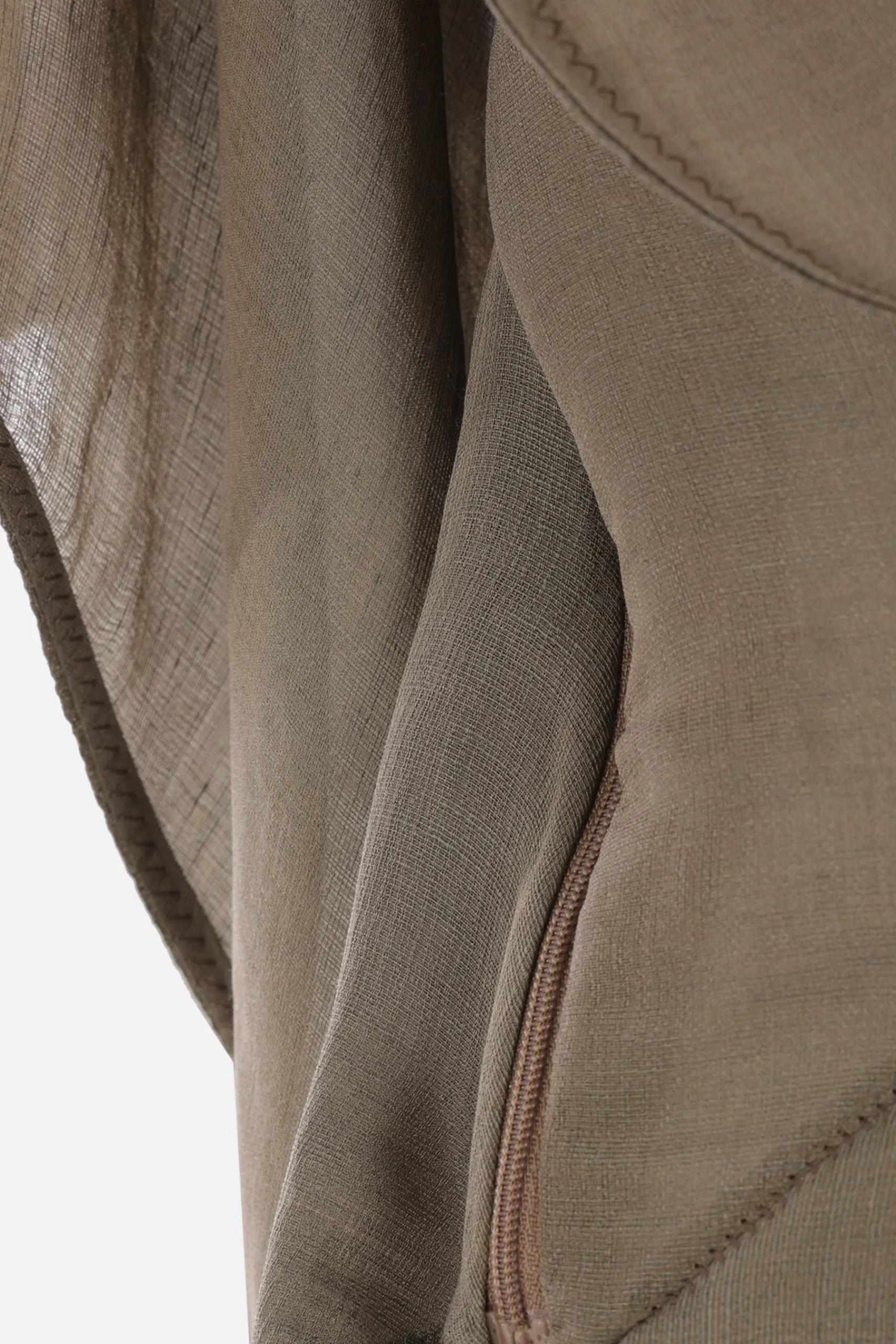 Women YEHUAFAN draped silk linen hooded top