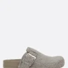Women LOEWE Ease buckle flat mules in brushed suede