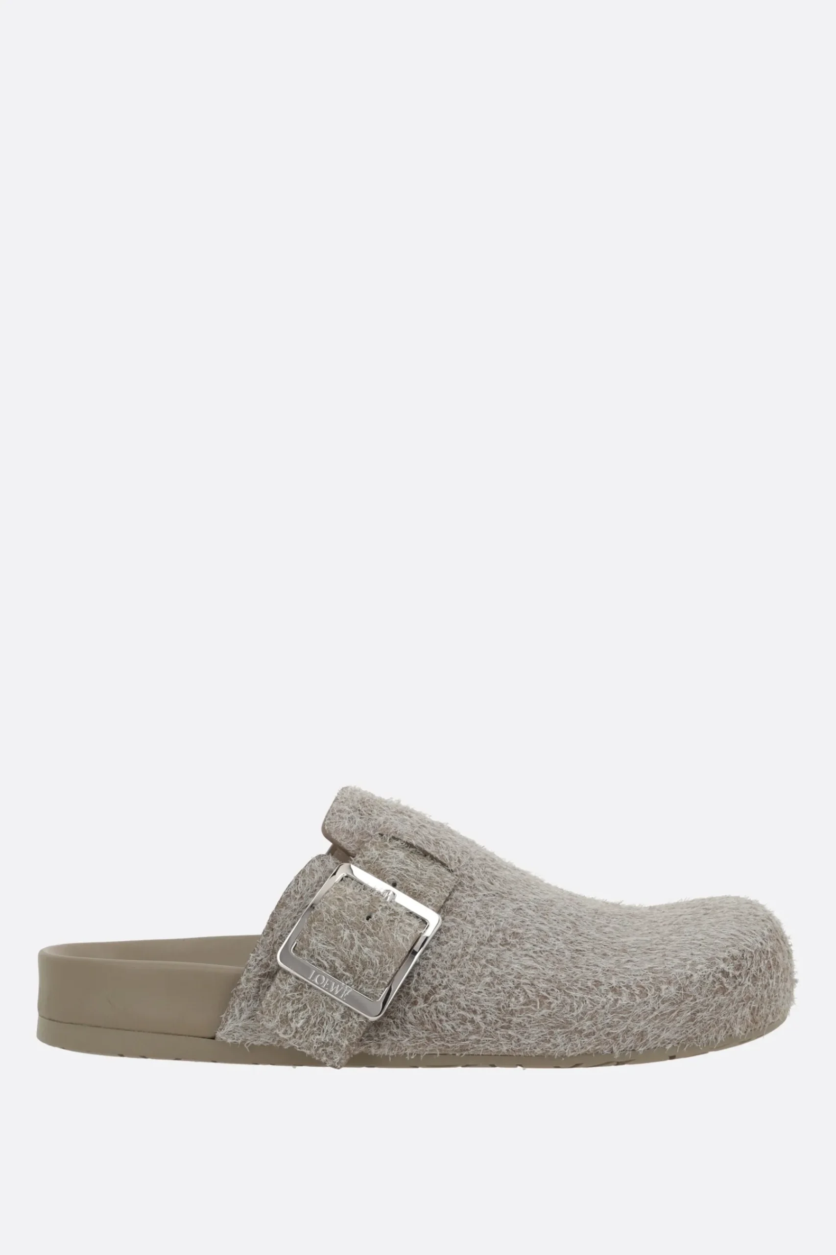 Women LOEWE Ease buckle flat mules in brushed suede